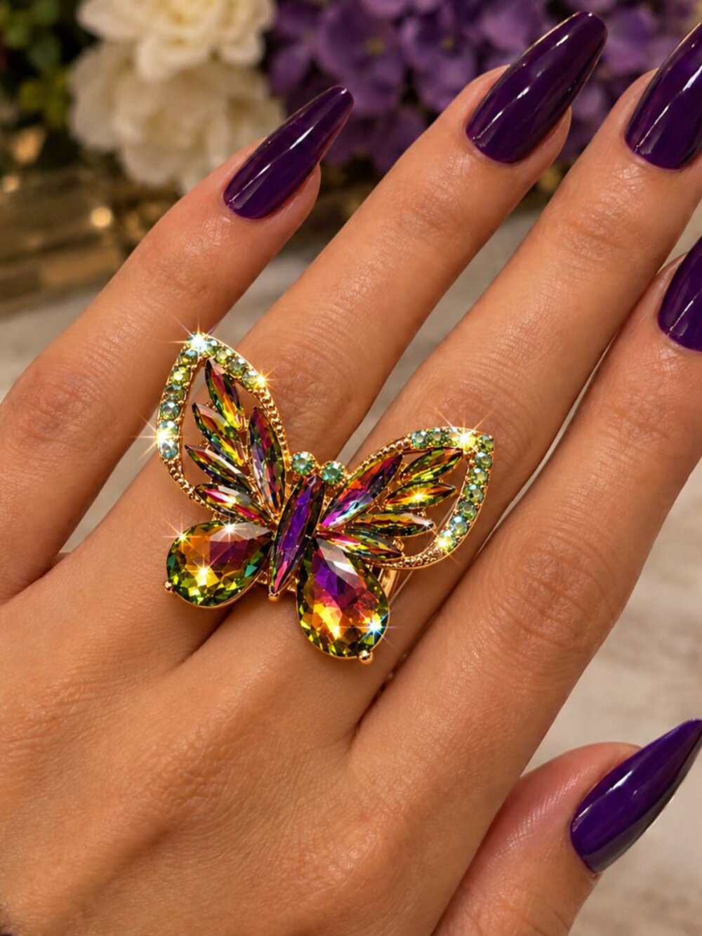 Lovely Adjustable Volcano Butterfly Ring